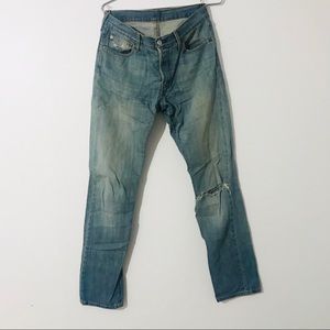 Levi’s 501 ripped boyfriend jeans